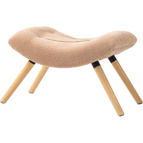 Poufs et repose-pieds Rembourré-Polaire-Marron-Pieds en bois-Design moderne-58 x 60 x 45 (cm) (1/5)