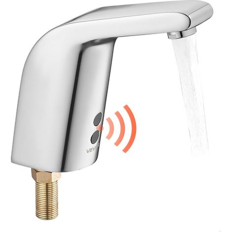 Installation Facile Robinet Automatique sans Contact à Capteur Infrarouge Robinetterie Lavabo Laiton Chromé (1/5)