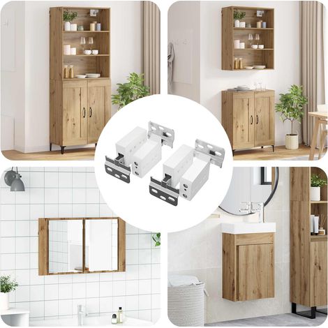Schrankhängemontagebügel 2 pcs Weiß 70 x 48 x 19 mm