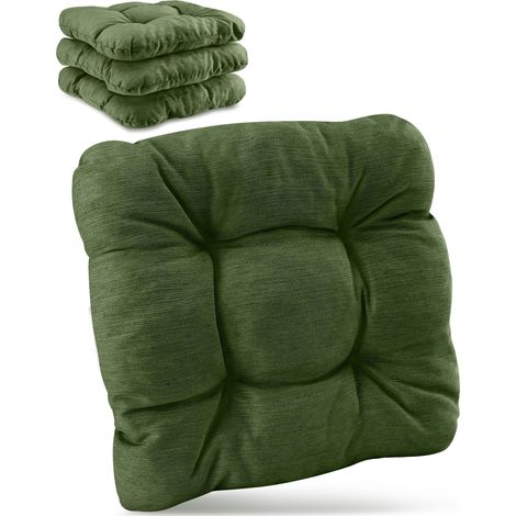 4er Set Premium Stuhlkissen Dunkelgrün HighLux SK, 40x40x8cm