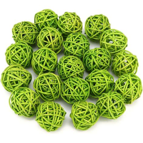 20 Boules en Rotin Naturel, Décoration pour Mariage, Noël, Maison - Remplissage de Vase, Artisanat DIY (3 cm, 20 Pièces) (1/5)