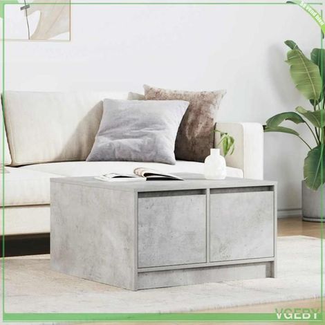 Table basse - 3328411 - gris béton - 4 tiroirs - 70,5x70x40 cm (1/5)