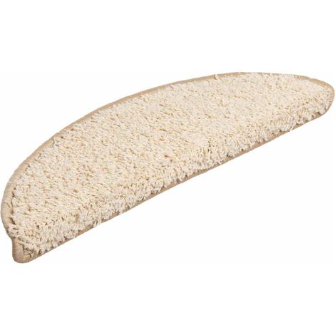 Maison Exclusive - Tappetini per scale 30 pz 56x17x3 cm Crema Semicircolari