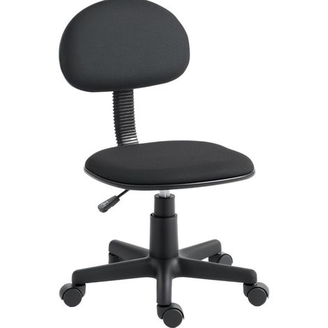 Sedia da scrivania senza braccioli regolabile con ruote girevoli 360° nera MODENUIT (1/5)