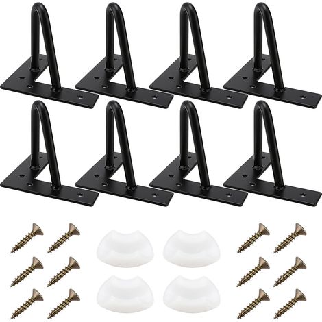 Pieds de Meuble en Métal 8 PCS 10cm - Pieds de Table Basse en Épingle à Cheveux avec Protection et Vis - Pour Meuble TV, Canapé, Bureau, Salle de Bain (1/5)