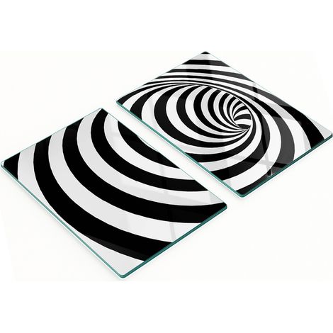 Pannelli decorativi multifunzionali in vetro a spirale con strisce, 2x40x52 cm (1/5)