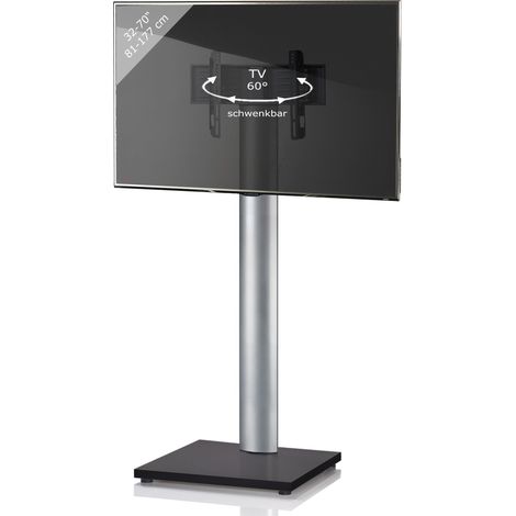 Pied de page de la télévision Onu H. 174 x L. 68 x P. 54 cm Verre noir (1/3)