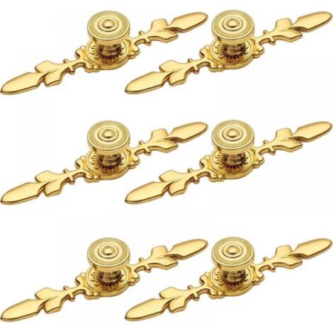 Poignées de meubles dorées, lot de 6, poignées de meubles, poignées de porte, poignées de porte de cuisine, poignées de meubles vintage