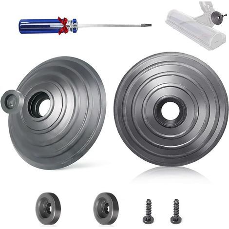 Ruedas de repuesto para Dyson V6 V7 V8 V10 V12 DC58 DC59 DC62 DC72 DC74 SV10 SSV12 SV20, accesorios para cabezal de limpieza Direct Drive de 35W y 50W, 2 ruedas + 2 tornillos + 2 fijaciones + destorni (1/4)