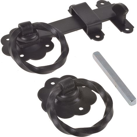 Rs Pro – Loquet en acier pour porte – Anneau torsadé – Pour bois dur – Système de verrouillage simple et efficace (1/2)