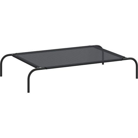 Lit surélevé pour chien Noir L Textilène vidaXL (1/5)