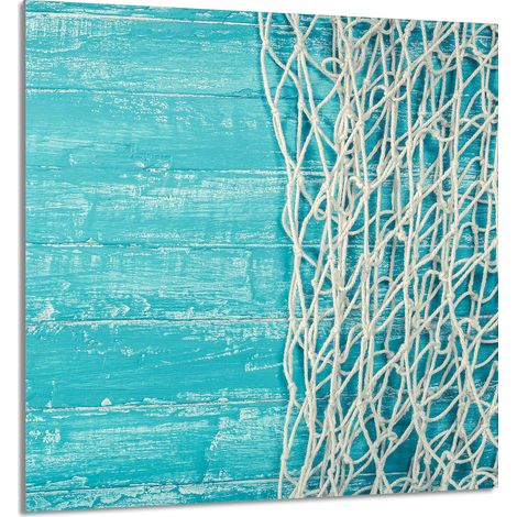 Panneau de verre pour cuisine 60x65 Turquoise (1/5)