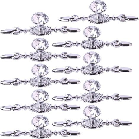 Crystal Drawer Pulls, 10Pcs 4.7 Inch Diamond Cabinet Knobs Cupboard Handles Wardrobe Pulls Kitchen Bedroom Bathroom Furniture Hardware