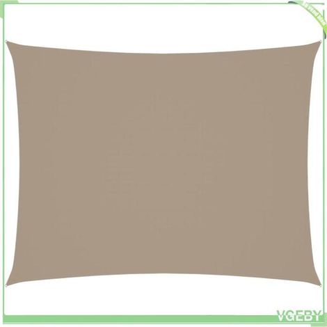 Voile de parasol - FAFEICY - Rectangulaire 2x3,5 m - Tissu Oxford enduit PU - Anti-UV - Taupe (1/5)