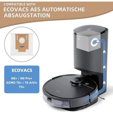 NALOOKAMIC Lot de 8 accessoires pour aspirateur Ecovacs Deebot N8� N8 Pro� OZMO T8� T8 AIVI� T9, station d'aspiration Yeedi Vac Station Ecovacs