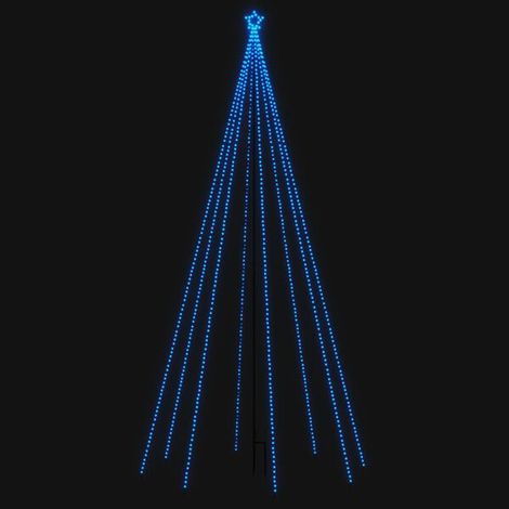 Sapin de Noël LED intérieur/extérieur, 576 lumières LED bleues, 3,6 mètres de haut. (1/5)