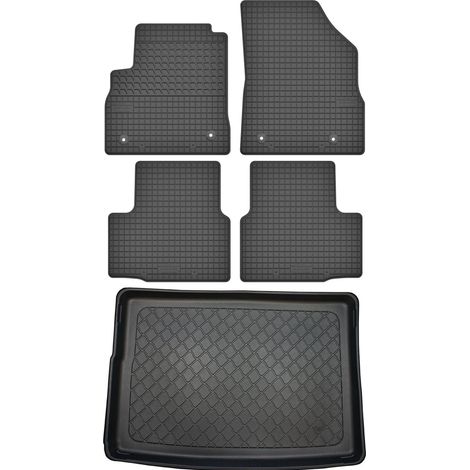 Opel Astra V K Hatchback desde noviembre de 2015. Juego de alfombrillas de goma para coche + alfombrilla para maletero.