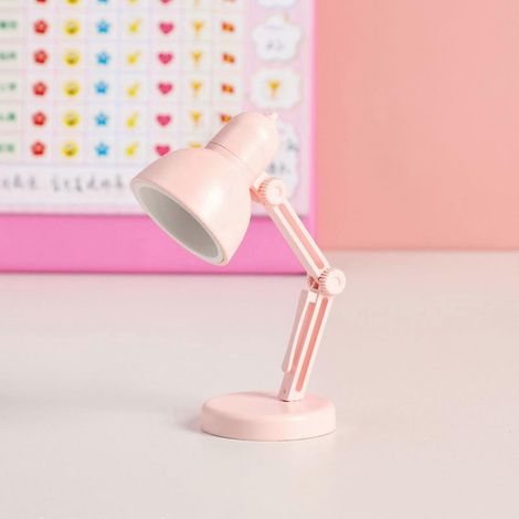 Mini lámpara de escritorio LED plegable magnética con clip (LD02 Rosa)