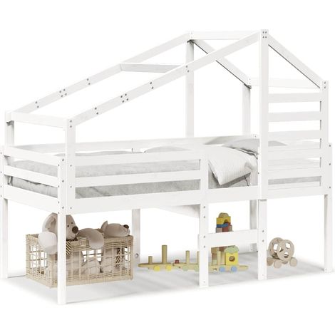 Maison Exclusive - Letto a Soppalco con Tetto Bianco 80x200 cm in Legno di Pino