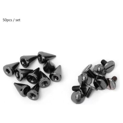 50 pièces Clous Punks Pointes 7x10mm pour Cuir et Vêtements DIY Décorations (Couleur Arme) (1/5)