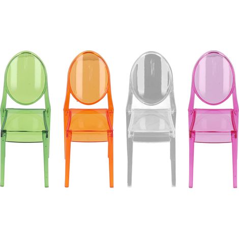 Lot de 4 chaises miniatures décoratives à l'échelle 1:12 pour maison de poupée. Accessoires pour maison de poupée. (1/5)