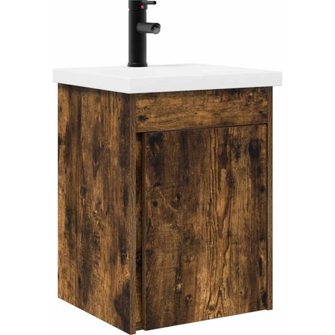 Mobile bagno con rubinetto Rovere Fumo 42 x 40 x 74,5 cm vidaXL
