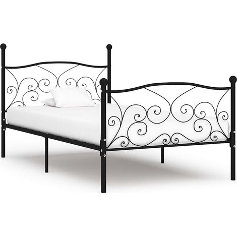 Maison Exclusive - Cadre de lit sans matelas avec sommier à lattes métal 90x200 cm (1/5)