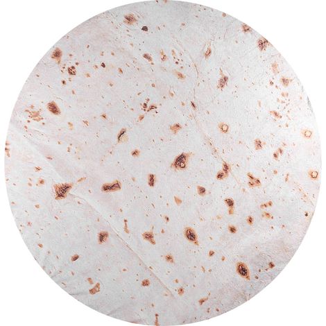 Serviette de plage en microfibre peluche en forme de crêpe, motif tortilla mexicaine, avec motif caramel (1/5)