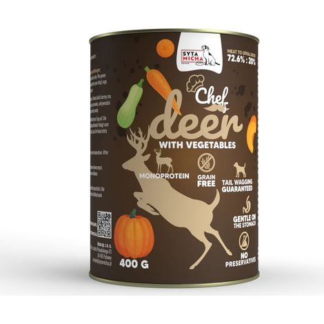 Comida húmeda para perros adultos Syta Micha chef Mono Ciervo Vegetales 400g
