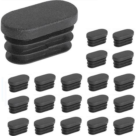 100 embouts en plastique de 15 x 30 mm, pour pieds de meubles, tubes, embouts ovales, pour pieds de chaises en plastique, pour tuyaux ovales. (1/5)
