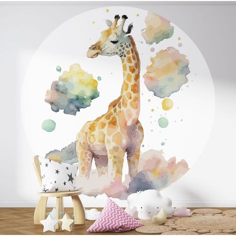 Papier peint rond / cercle Enfants - Girafe - 1387 - Diamètre 50 cm (1/3)