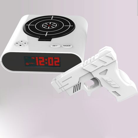 Créatif paresseux se lève cible réveil Mini étudiant tir infrarouge numérique LED réveil (1/4)