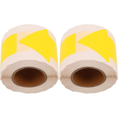 Yellow Arrow Flow Indicator Stickers for Pipes, Wear-Resistant Adhesive Stickers, 2 Rolls for Industrial Safety and Pipe Identification (1/5)