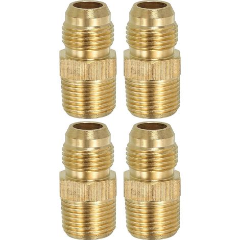 Lot de 4 Raccord de Tuyau Hexagonal 3/8" Flare Sae X 3/8" Npt (1/5)