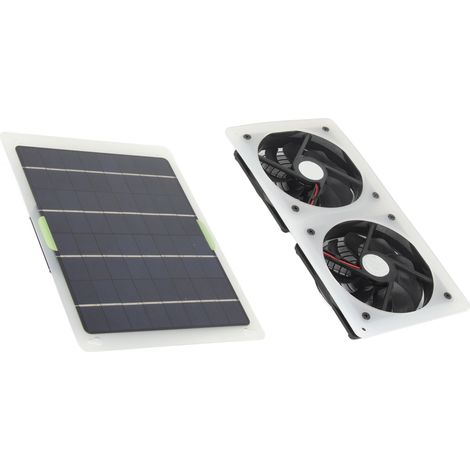 Kit de ventilateur solaire portable étanche 100 W 12 V à double extraction pour serre ou maison. (1/5)