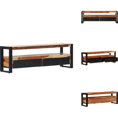 TV-Schrank 120x30x40 cm Massivholz - TV Schrank - Holz TV Stand - Palisander - Fernsehtisch - Wohnzimmerschrank