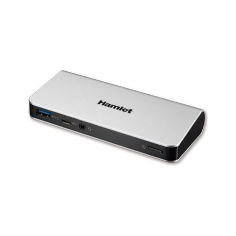 Hamlet Docking Station collega due display HDMI e DP con 4 porte usb 3.0, LAN e audio (1/3)