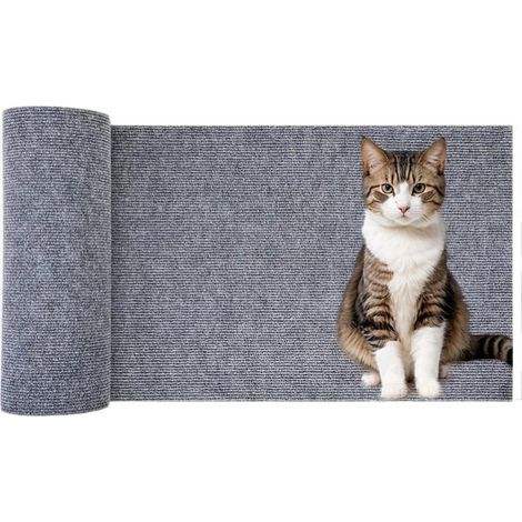 Tapis griffoir pour chats - Fixation murale - Extra épais et grand - 1 pièce - Gris