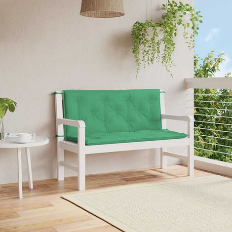 vidaXL Coussin de banc de jardin vert 120x(50+50)x7 cm tissu oxford (1/5)
