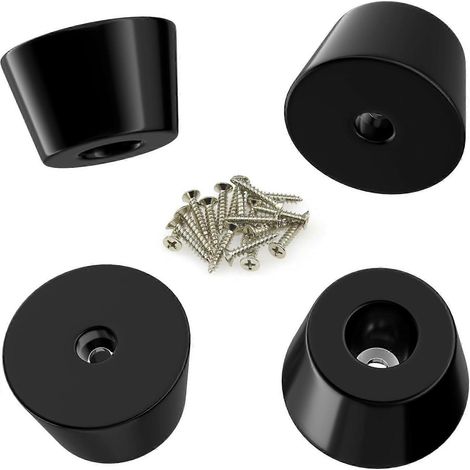 Verstellbare Schrankfüße, 40 Stück runde Gummifüße mit Schrauben, Tischbeingleiter, Gummikappen für Stuhlbeine (40, 20 x 14 x 17 mm) (Farbe: Schwarz)