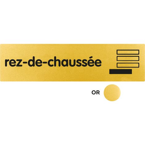 Plaque de porte Rez de chaussée - Classique or 170x45mm - 4490991