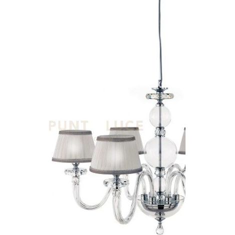 LAMPADARIO BACH 3 LUCI CRISTALLO E FINITURA CROMO ATTACCO E14 CON PARALUMI