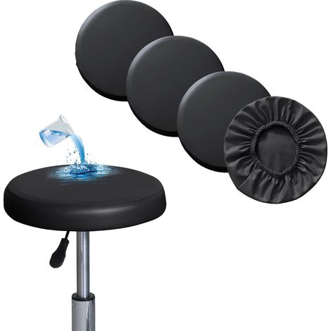 Lot de 4 Housses de tabouret rond,Imperméable,Polyuréthane,Coussin d'assise,Chaise de bureau,Salle à manger (1/5)
