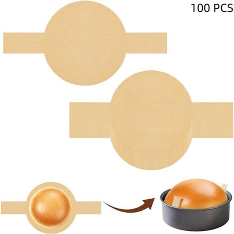 100 feuilles de papier sulfurisé rond - pour la cuisson de gâteaux, biscuits et autres gourmandises - revêtement antiadhésif - 20 cm - marron