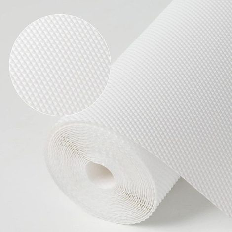 30cmx300cm Tapis Fond de Tiroir Non-adhésif Antidérapant,Rouleau Protection pour Tiroir Cuisine,Protege Etagere Placard Frigo,Blanc (1/5)