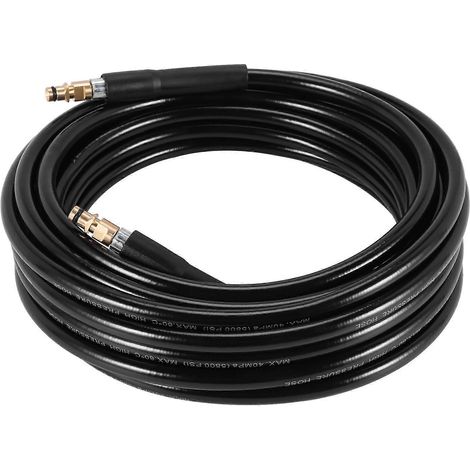 10 m Hochdruck-Waschschlauch für K2 K3 K4 K5 K6 K7 Autowaschanlagen, Schwarz (1/5)