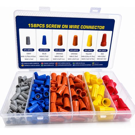 158 Connettori a Vite per Cavi Elettrici Assortiti Multicolore W14610