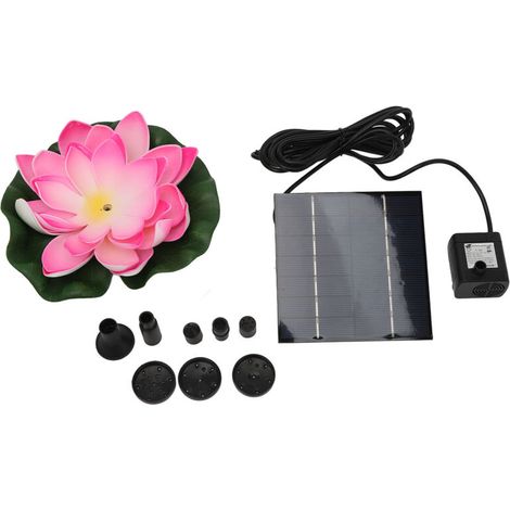 Pompe à eau solaire fleur de Lotus, aménagement paysager, fontaine de bain d'oiseaux flottante pour étang à poissons, jardin, Patio, Aquarium, 1.4W.