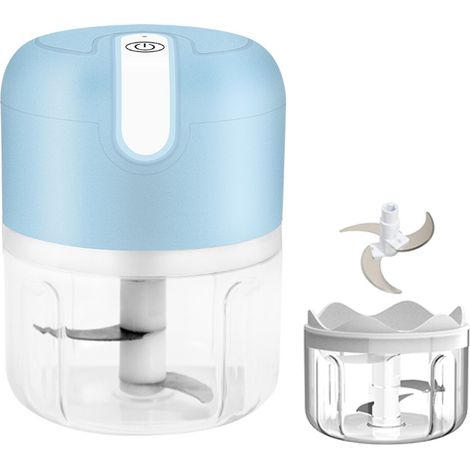 Hachoir À Ail Électrique - Mini Hachoir Alimentaire Sans Fil - Rechargeable USB - Capacité 250 ml - Pour Ail Oignon Gingembre Légumes Viande - 1 Pièce (1/5)