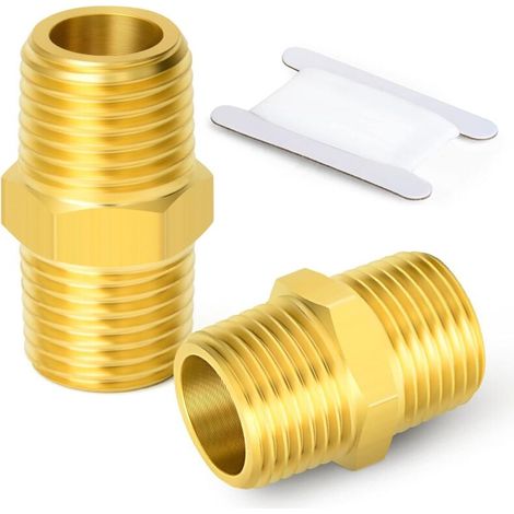 5 pièces 3/8" x Laiton BSP Mâle Hex Mamelon Raccord, à Connecteur Droit - 1/4"M (1/5)